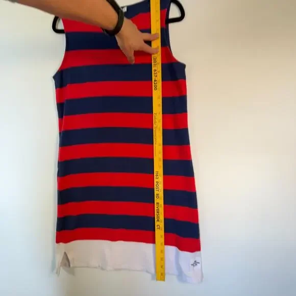 Vineyard Vines Red Blue Stripe Knit Shift Dress Women Small Nautical - Picture 10 of 12